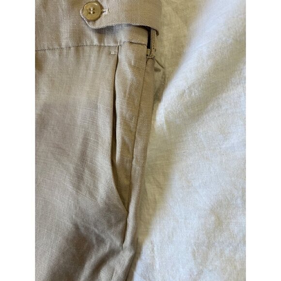 Talbots Linen Blen Pants Size 8 Tan Summer Resort Lagenlook Netural Capsle - Picture 3 of 10